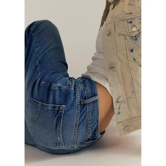 Free People Blue Wide-Leg Flare Jeans - Picture 4 of 9